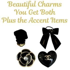 TWO  CHARMS - CAMELLIA FLOWER AND  AWESOME HEART - BEAUTIFUL